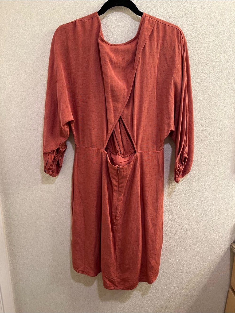 by Anthropologie NWT Wrap Mini Dress Size 14 Pink/Rose - Picture 3 of 5